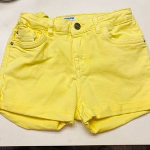 Mayoral Yellow Shorts For Girls